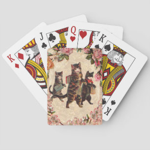 Vintage Kittens Going to School Print: Victorian Poker Cards