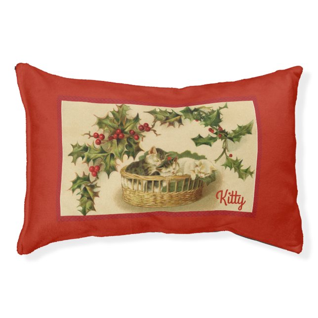 Vintage Kittens in a Basket Pet Bed (Front)