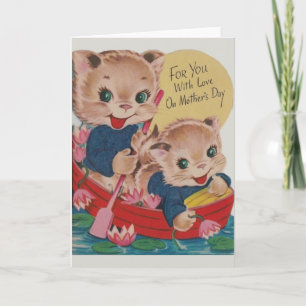 Vintage Kittens Mother's Day Greeting Card