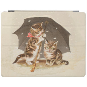 Vintage Kittens Under Umbrella Antique Cat art iPad Smart Cover