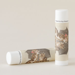 Vintage Kittens Under Umbrella Antique Cat art Lip Balm