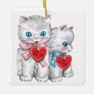 Vintage Kittens Valentine's ornament