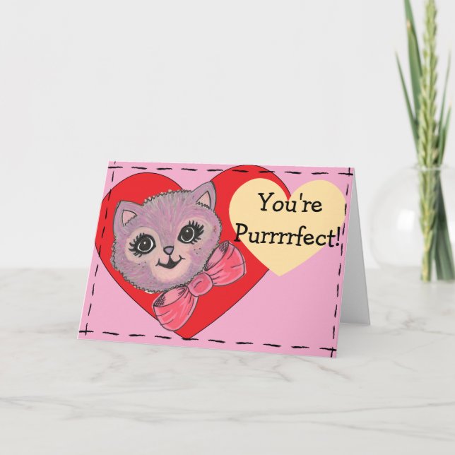 Vintage Kitty blank Folded Greeting Card (Front)