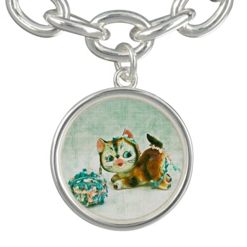 Vintage Kitty Cat Charm Bracelet