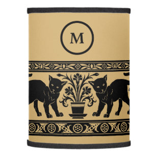 Vintage Kitty Cats & Flowers Frieze Pattern Lamp Shade