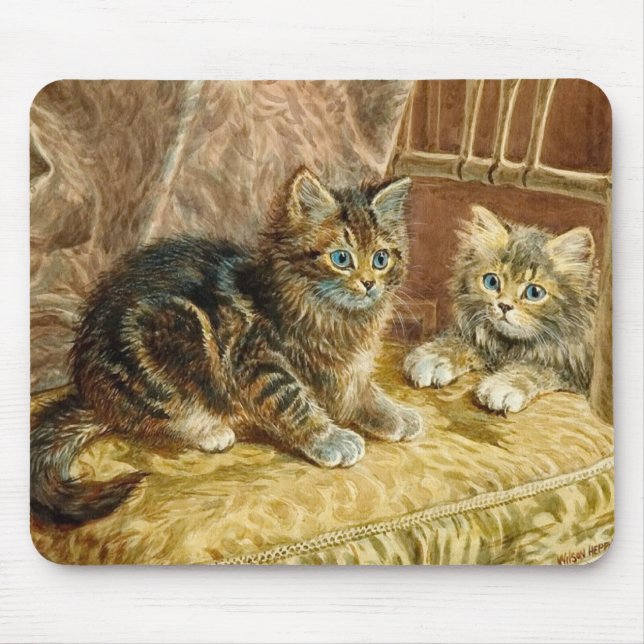 Vintage Kitty Cats - Victorian Art Mouse Pad (Front)