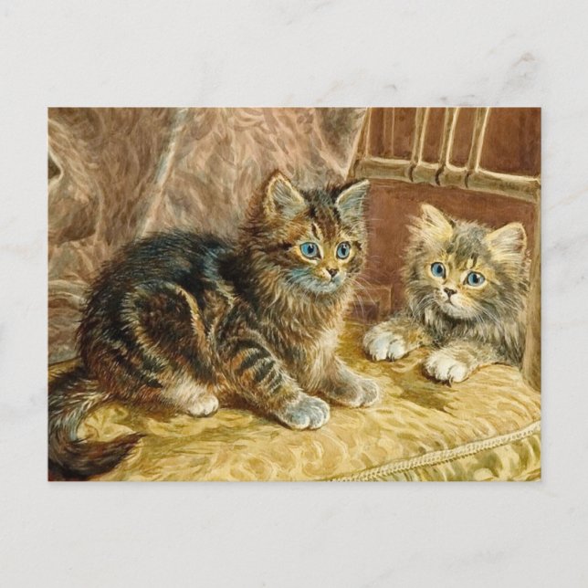 Vintage Kitty Cats - Victorian Cat Art Postcard (Front)