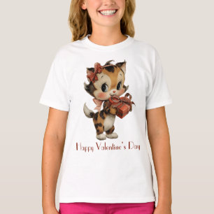 Vintage Kitty Charm Valentine`s Day T-Shirt