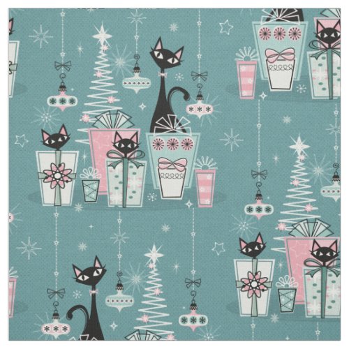 Vintage Kitty Christmas II sxZ studioxtine Fabric