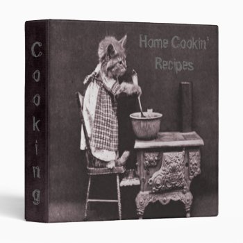 Vintage Kitty Cooking Recipe Binder by Iggys_World at Zazzle