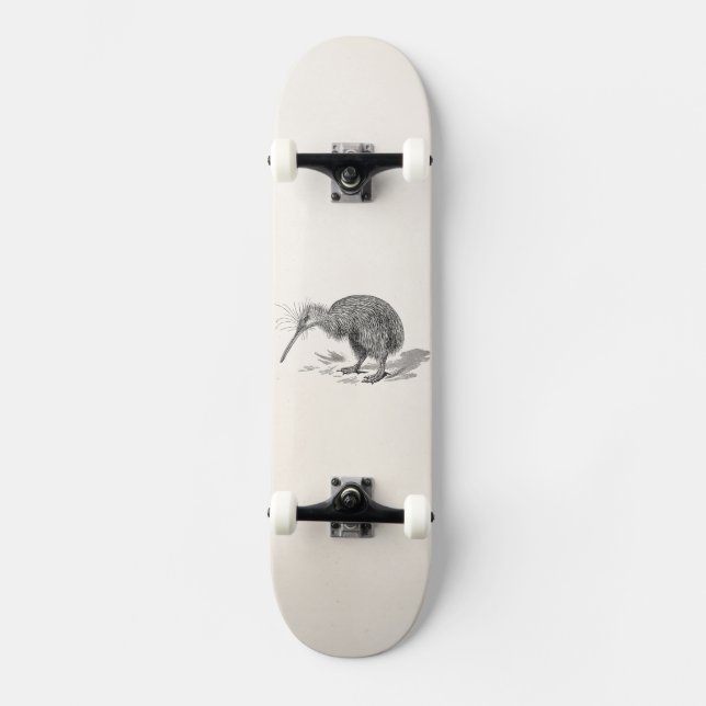 Vintage Kiwi Bird Antique Birds Template Skateboard Deck (Front)