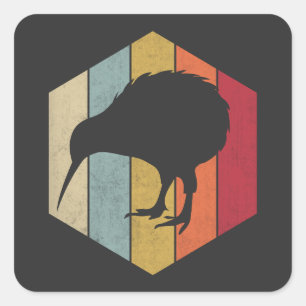 Vintage Kiwi Bird Lover New Zealand Kiwi Bird Square Sticker