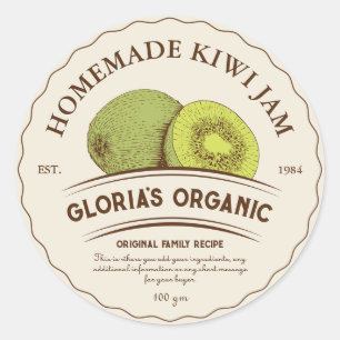 Vintage Kiwi Fruit Jam Custom Product Label