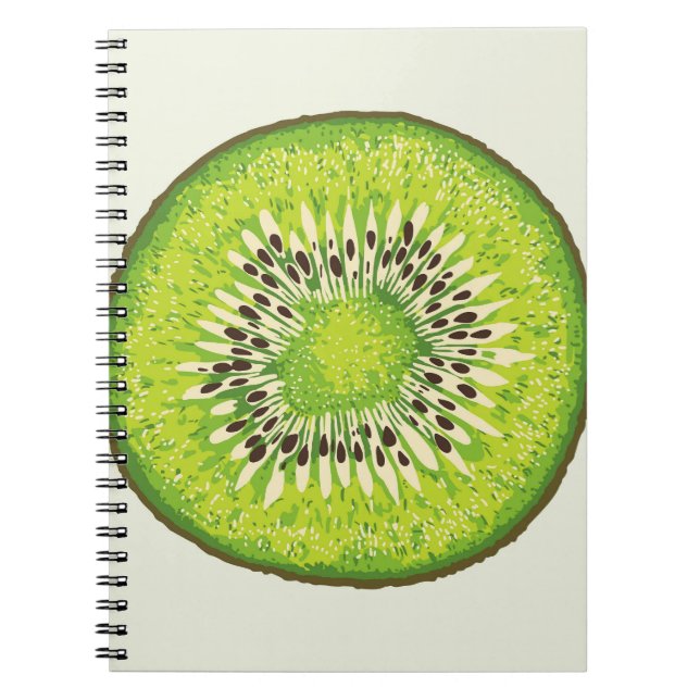 Vintage kiwi slice pattern. notebook (Front)