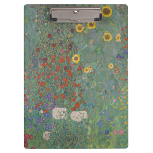 Vintage Klimt Farm Garden Sunflowers Floral Art Clipboard
