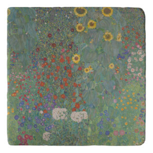 Vintage Klimt Farm Garden Sunflowers Floral Art Trivet