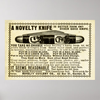 Vintage Knife Ad from 1899 Poster