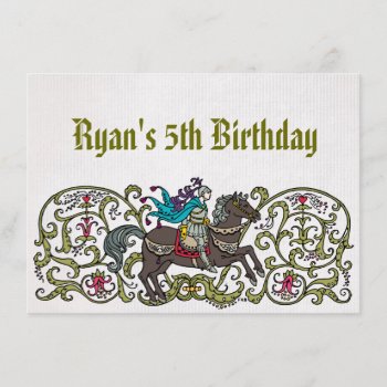 Vintage Knight Invitation by BabiesGalore at Zazzle