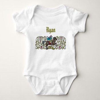 Vintage Knight Personalized Baby Bodysuit by BabiesGalore at Zazzle