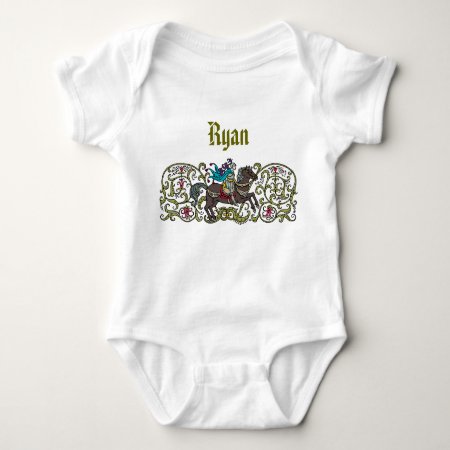 Vintage Knight Personalized Baby Bodysuit