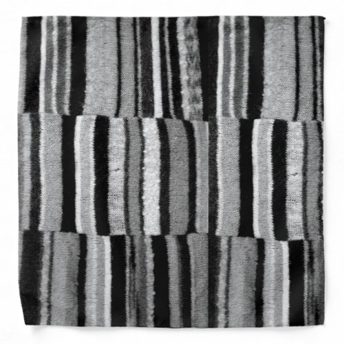 vintage knitted monochrome black and white stripes bandana