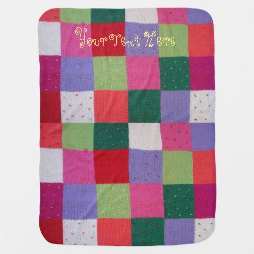 vintage knitted patchwork colorful design swaddle blanket