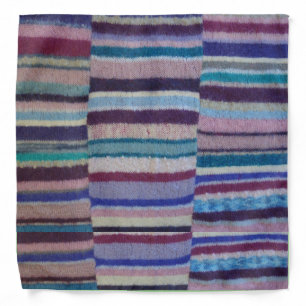 vintage knitted uneven colorful stripes  bandana