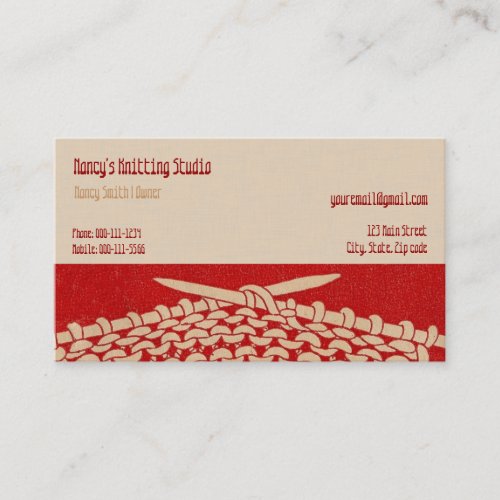 Vintage Knitting | Knitters Business Card Template