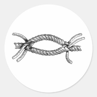 Vintage Knot Splice Classic Round Sticker