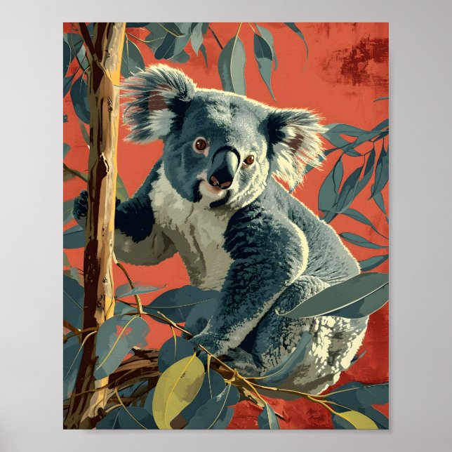 Vintage Koala: Timeless Wildlife Charm Poster (Front)