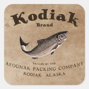 Vintage Kodiak Salmon Label