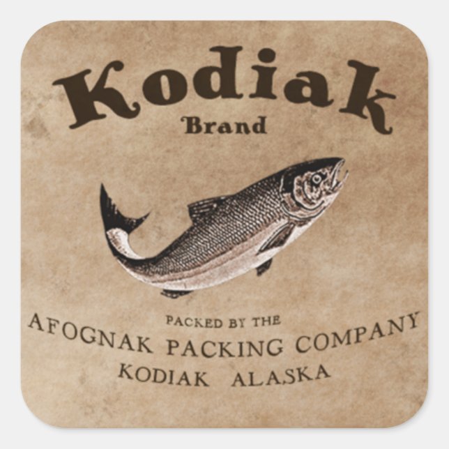 Vintage Kodiak Salmon Label (Front)