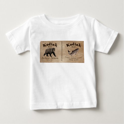 Vintage Kodiak Salmon Label Baby T_Shirt