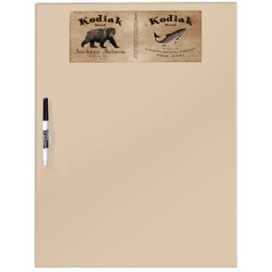 Vintage Kodiak Salmon Label Dry-Erase Board