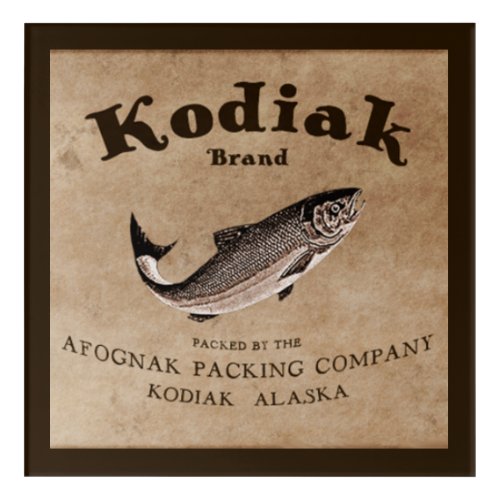 Vintage Kodiak Salmon Label Fish Acrylic Print