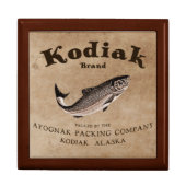 Vintage Kodiak Salmon Label Jewelry Box (Front)