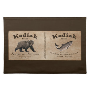 Vintage Kodiak Salmon Label Placemat
