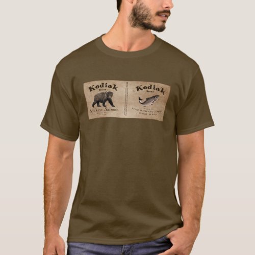 Vintage Kodiak Salmon Label T_Shirt