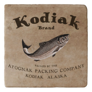 Vintage Kodiak Salmon Label Trivet