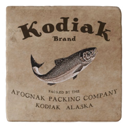 Vintage Kodiak Salmon Label Trivet