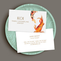 Vintage Koi Fish Mental Health  Counselor Business Card