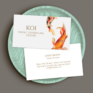 Vintage Koi Fish Mental Health Counselor Business Card