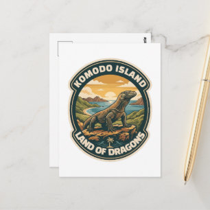 Vintage Komodo Island National Park Indonesia Postcard