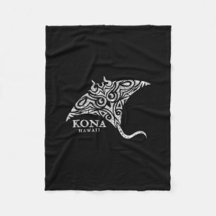 Vintage Kona Hawaii Manta Ray Boys Girls Souvenir Fleece Blanket