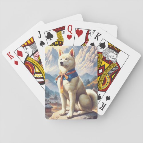 Vintage Korean Jindo Illustration Poker Cards