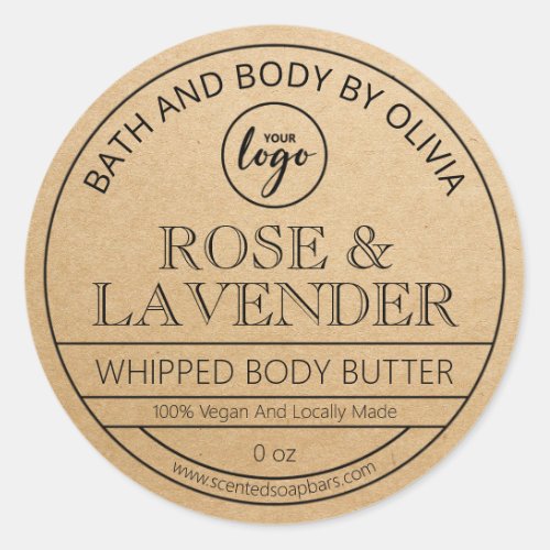 Vintage Kraft Body Butter Labels