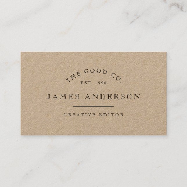 Vintage Kraft Business Card (Front)
