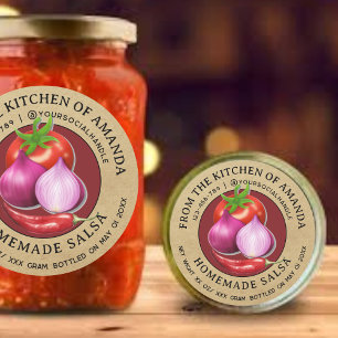 Vintage Kraft Homemade Salsa Label Template