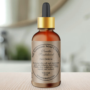 Vintage Kraft Paper Style Dropper Bottle Label