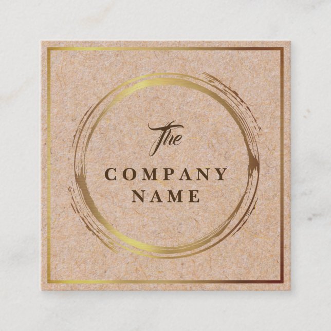 Vintage Kraft PRINTED Social Square Business Card (Front)